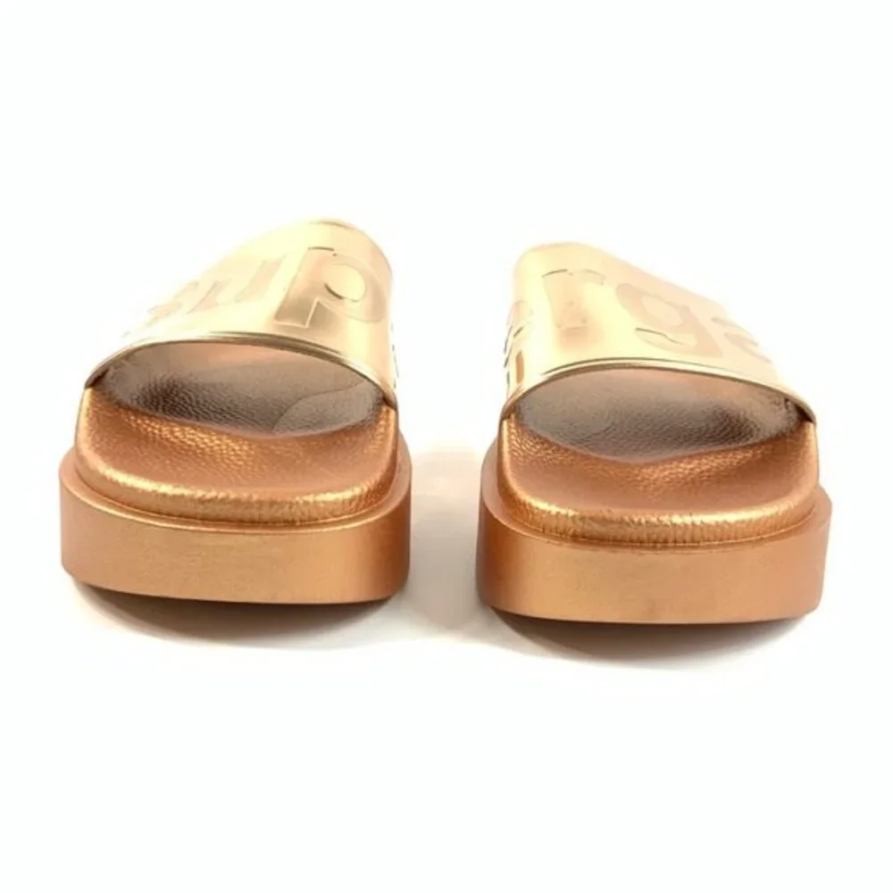 Superga Platform Slide Sandals Rose Gold 40